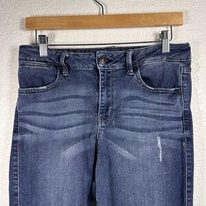 Just USA Women's Blue Distressed Mid-Rise Skinny Denim Jeans Stitch Fix‎ Size 30